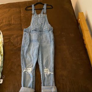 Old Navy distressed overalls